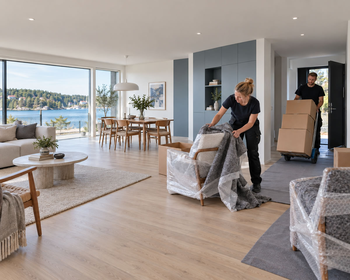 Flytt före och efter renoveringar i Stockholm